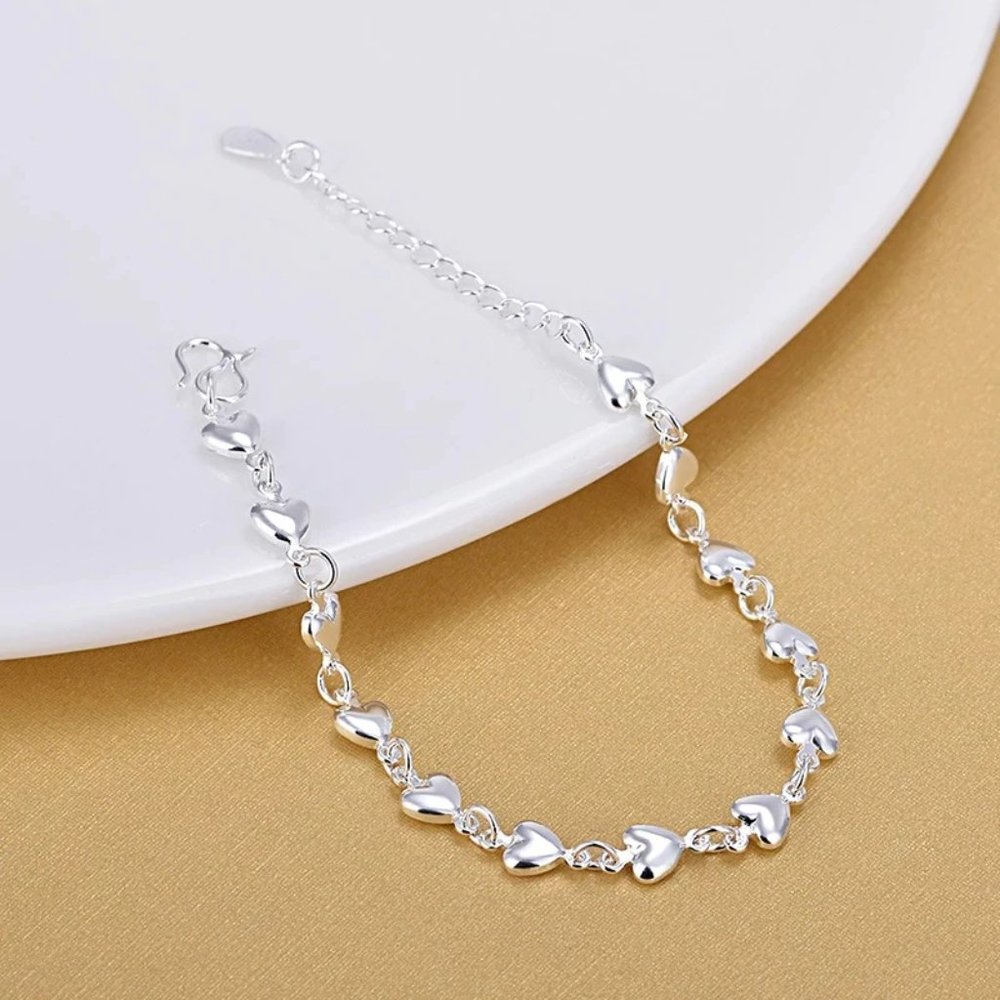 925 Silver Heart Bracelet